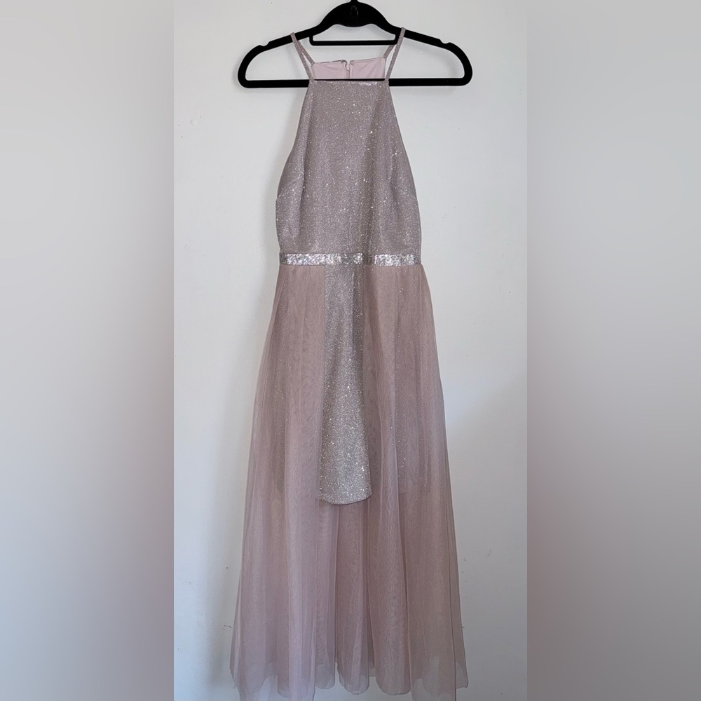 Le Château Soft Blush Pink Sparkle Tulle Dress Size XS Prom Grad
